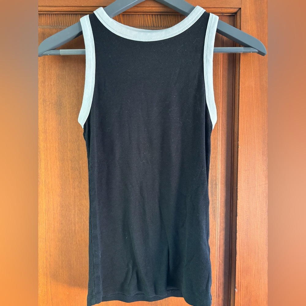 Black and White Sleeveless Top